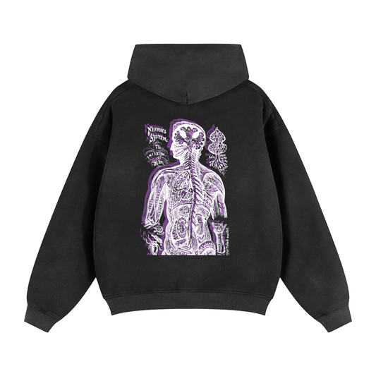 Sunfade Two-way Zipper Boxy Fleece Hoodie