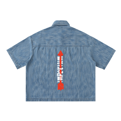 Distressed Wash Short-Sleeve Shirt