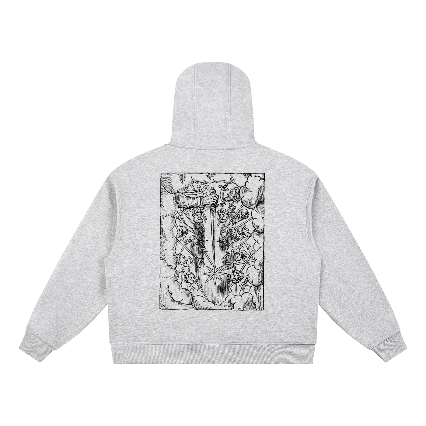 Boxy Button Placket Hoodie