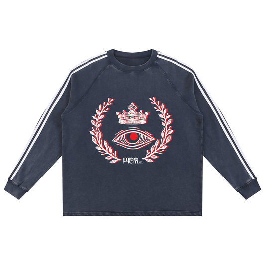 Eye Snow Washed Contrast Tape Sweatshirt